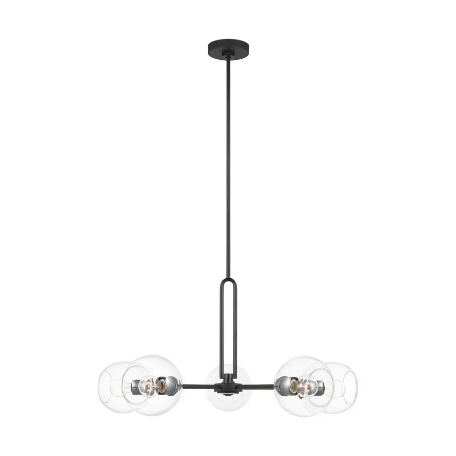 Codyn Five Light Chandelier in Midnight Black