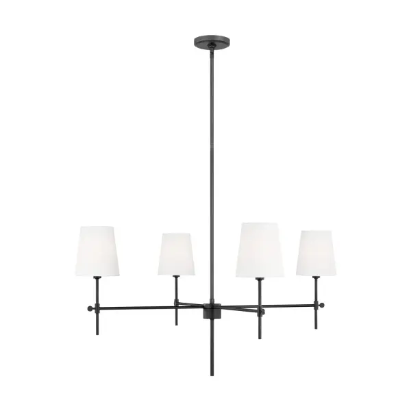 Baker Four Light Chandelier in Midnight Black