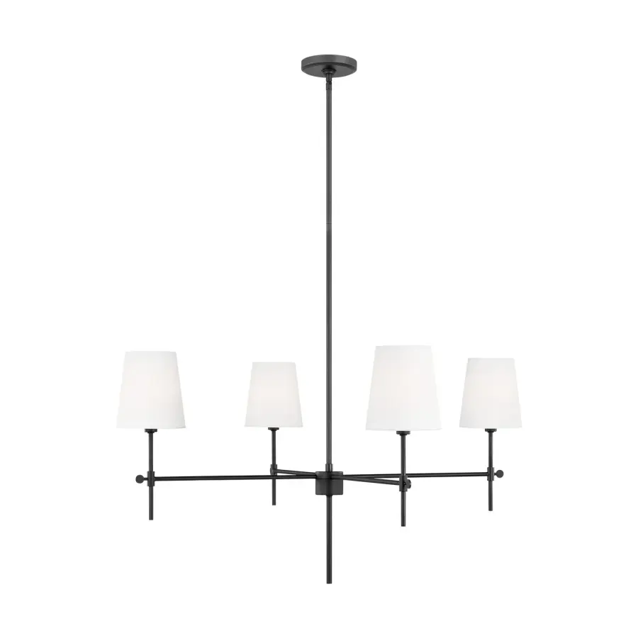 Baker Four Light Chandelier in Midnight Black
