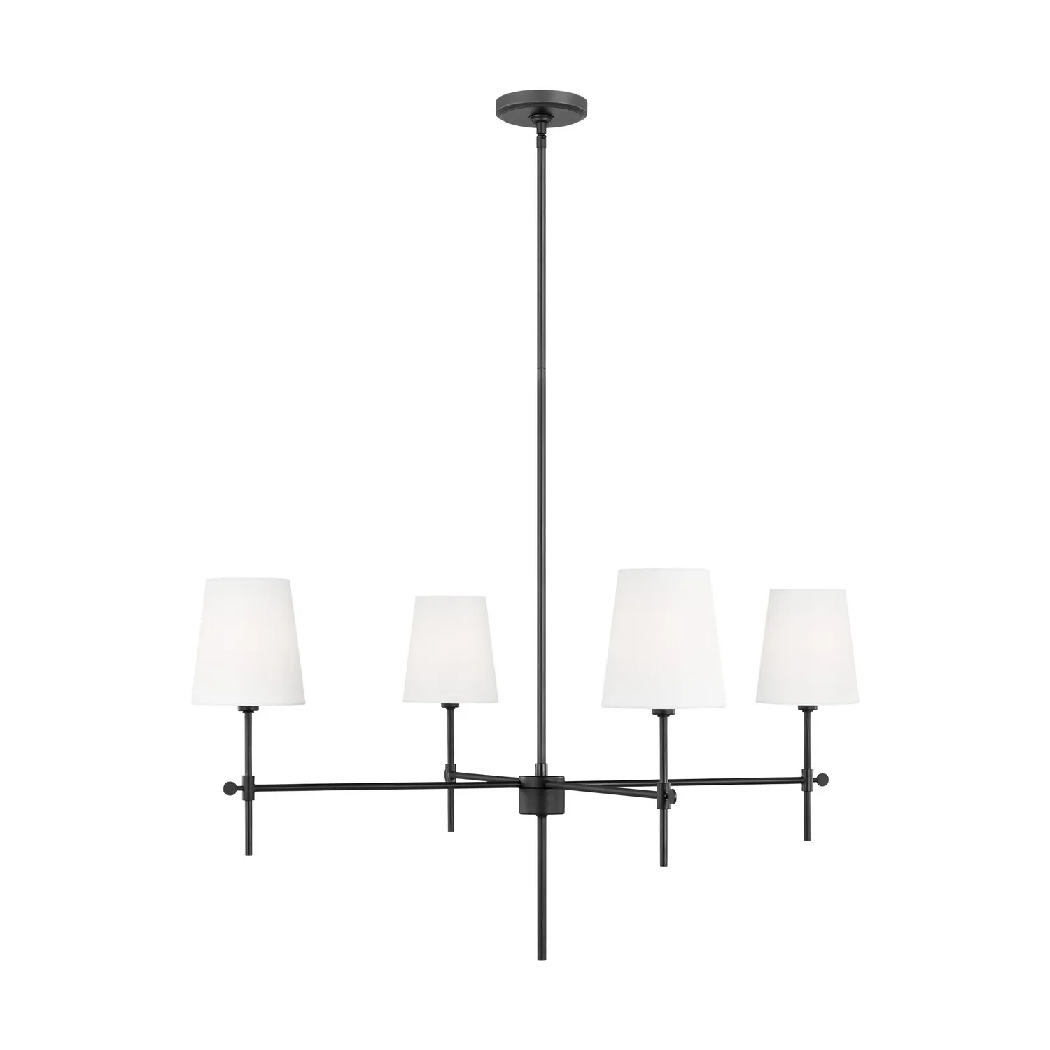 Baker Four Light Chandelier in Midnight Black