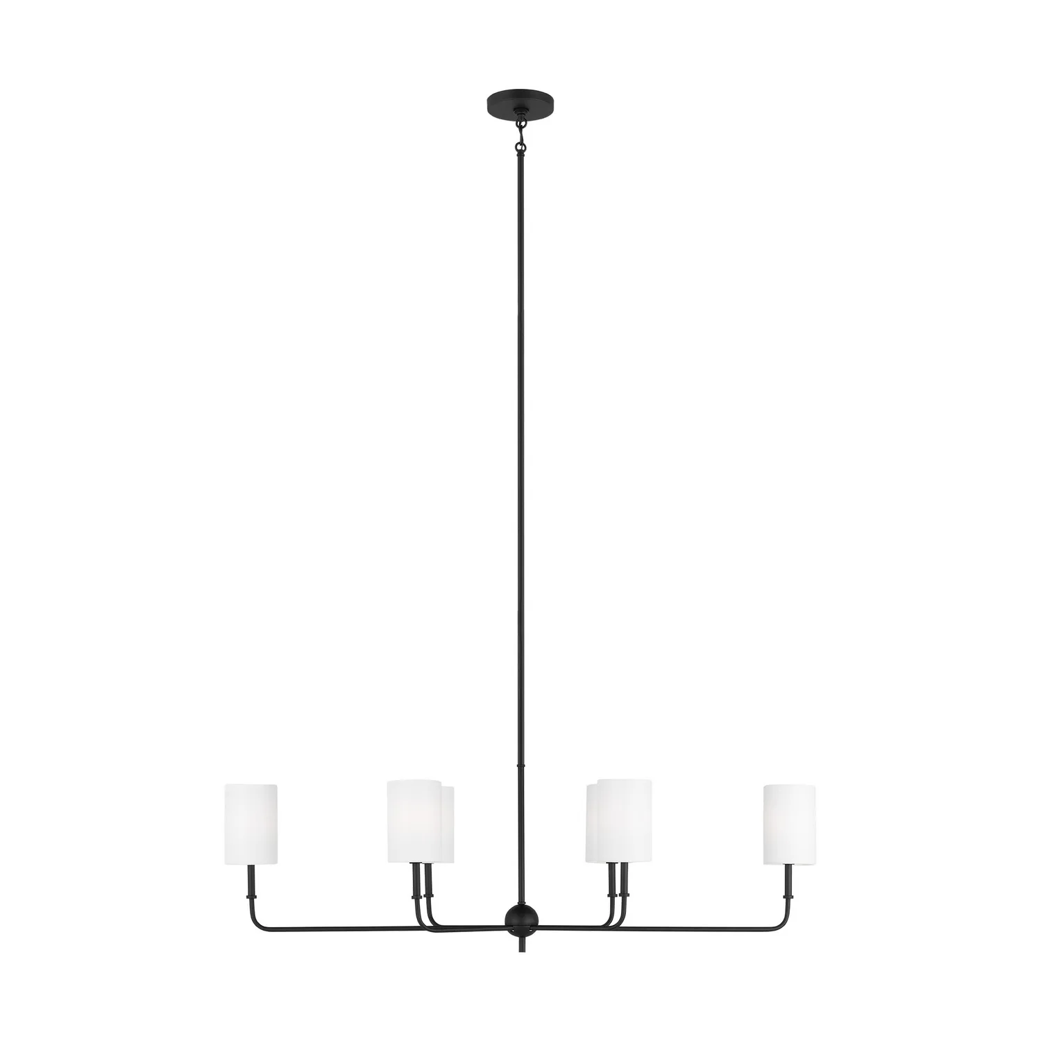 Foxdale Six Light Linear Chandelier in Midnight Black
