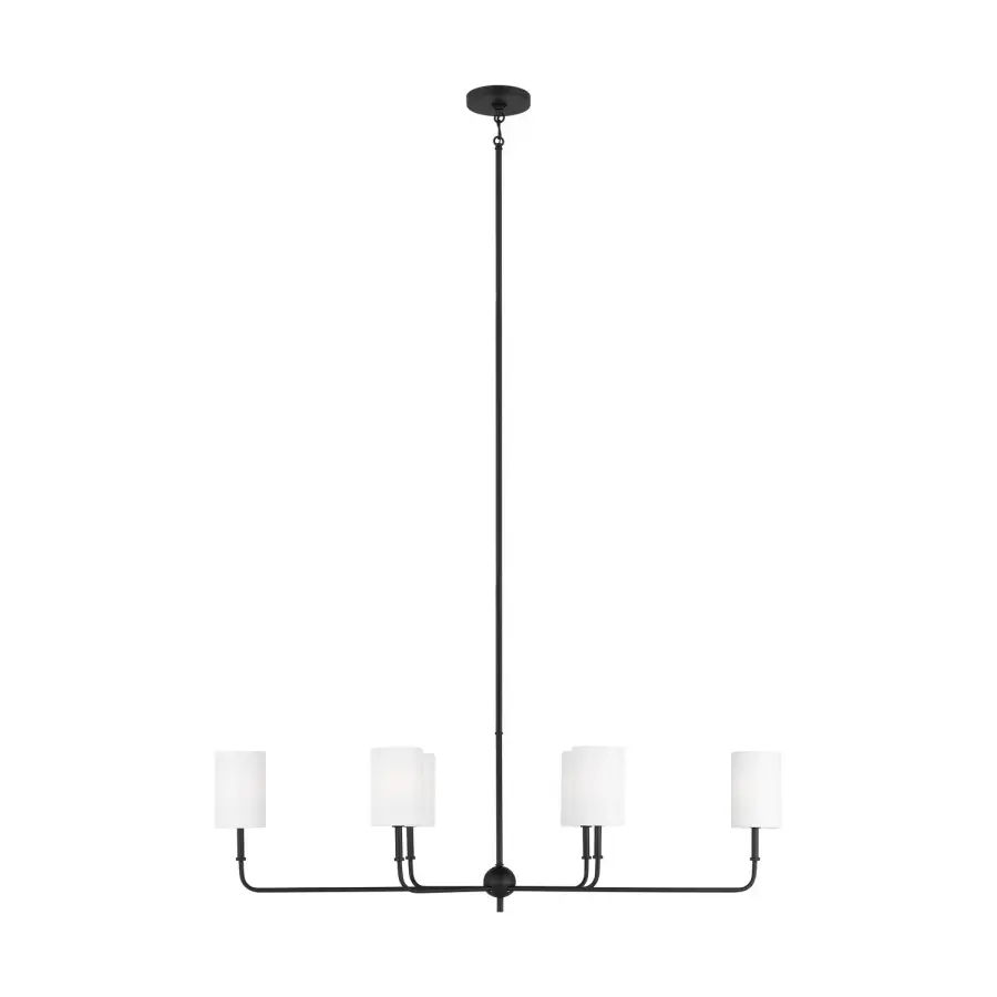 Foxdale 6-Light Linear Chandelier in Midnight Black