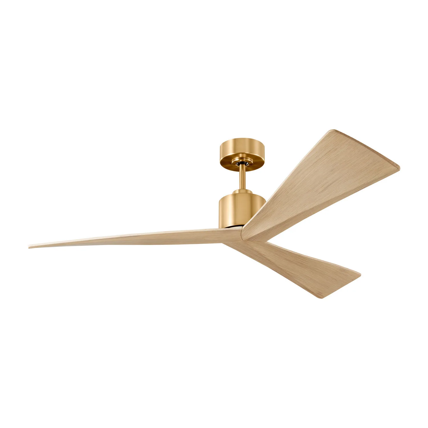 Adler 52" Ceiling Fan in Burnished Brass with Washed White Oak Blades
