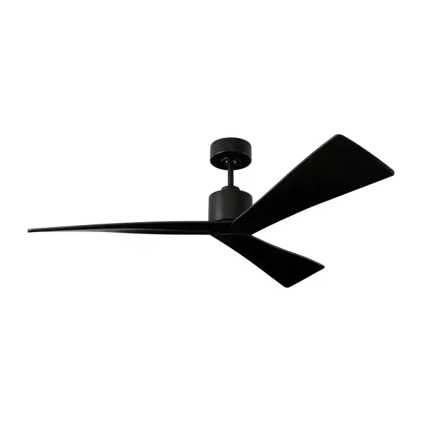 The Adler 52 redefines ceiling fan design with three uniquely carved, sloped blades and a sleek matte black finish. Its DC motor delivers exceptional airflow (4365 CFM) while maintaining outstanding energy efficiency at 151 CFM/W.