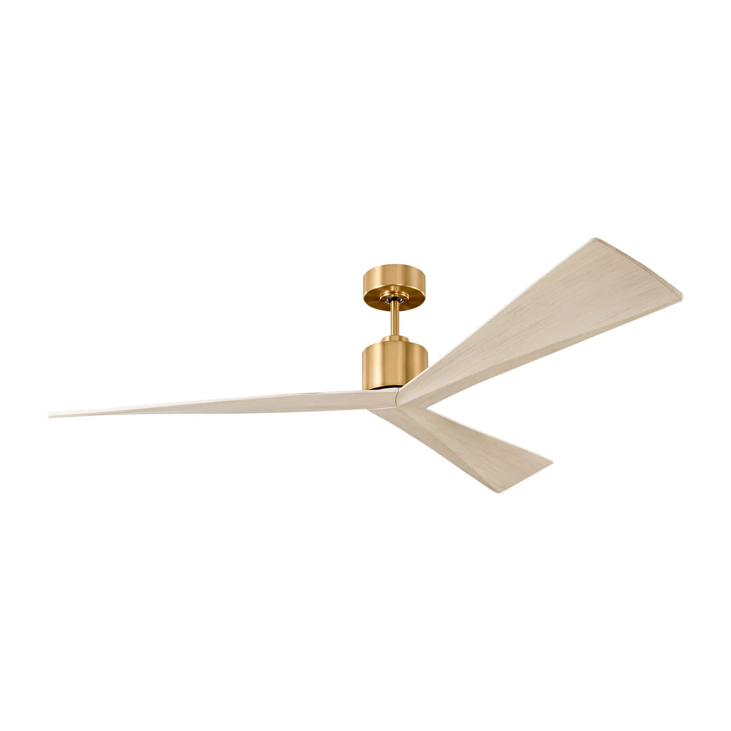 Adler 60" Ceiling Fan in Burnished Brass with Washed White Oak Blades