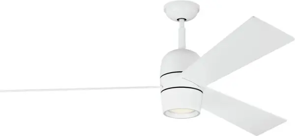 Thomas O'Brien's Alba combines modern minimalist design with high-performance cooling. The 60-inch three-blade fan delivers impressive 6262 CFM airflow while maintaining energy efficiency at 179 CFM/W. Integrated LED provides warm 3000K light with excellent 90 CRI color rendering. - alternate view