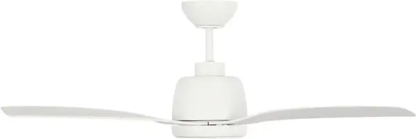 The Avila 44" ceiling fan combines coastal-inspired design with modern LED technology. Its crisp matte white finish and integrated light kit make it ideal for medium-sized rooms seeking both airflow and illumination. - alternate view