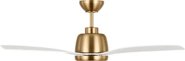 The Avila combines sophisticated satin brass housing with clean white blades and integrated LED lighting. At 44 inches, it's perfectly sized for medium rooms, offering both style and function with energy-efficient performance.