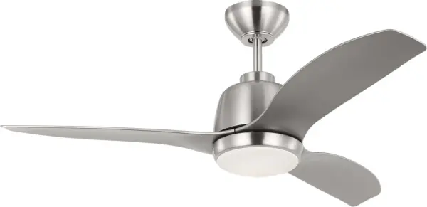 The Avila combines sophisticated satin brass housing with clean white blades and integrated LED lighting. At 44 inches, it's perfectly sized for medium rooms, offering both style and function with energy-efficient performance. - alternate view