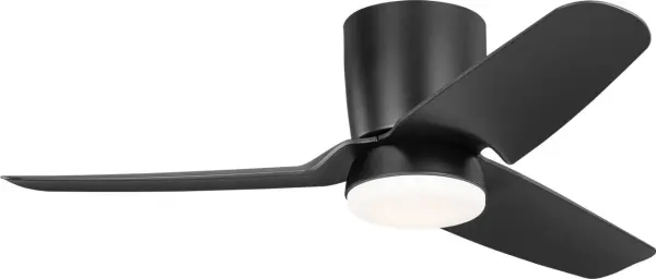 The Colgin 44" Hugger combines sleek modern design with practical functionality. Its flush-mount design makes it ideal for rooms with low ceilings, while the damp rating allows versatile indoor-outdoor use. - alternate view