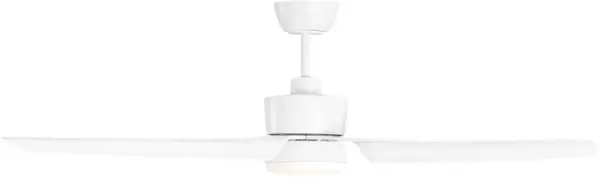 The Colgin 56" LED ceiling fan combines modern design with practical functionality. Damp-rated for indoor or outdoor use, it features a clean matte white finish and delivers powerful airflow with energy-efficient LED lighting. - alternate view