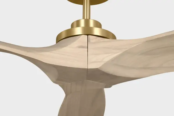 Collins Smart 70" Ceiling Fan in Burnished Brass with Washed White Oak Blades - Image 4