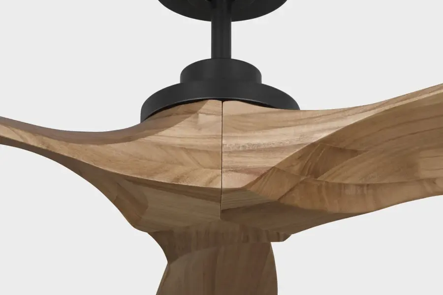 Collins Smart 70" Ceiling Fan in Midnight Black with Natural Honey Blades - Image 3