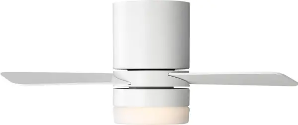 The Era 32" Hugger combines sleek contemporary design with practical functionality for small rooms and low ceilings. Its flush mount profile maximizes headroom while the integrated LED light kit provides energy-efficient illumination. - alternate view