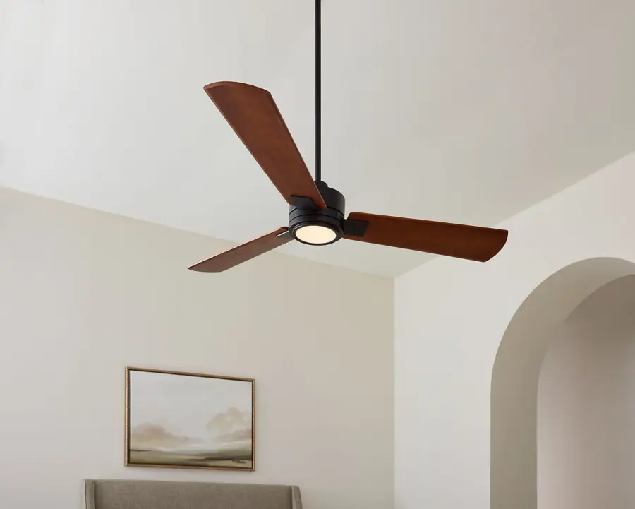 Harris Smart 56" LED Ceiling Fan in Midnight Black with Dark Walnut Blades - Image 4