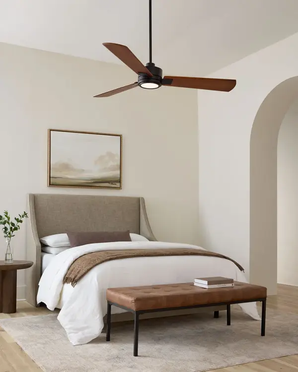 Harris Smart 56" LED Ceiling Fan in Midnight Black with Dark Walnut Blades - Image 5