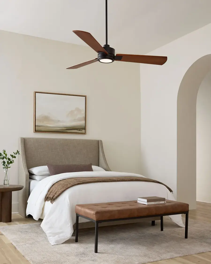 Harris Smart 56" LED Ceiling Fan in Midnight Black with Dark Walnut Blades - Image 5