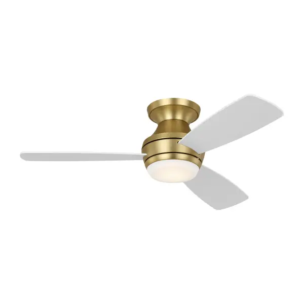 Ikon 44" Hugger LED Ceiling Fan in Burnished Brass