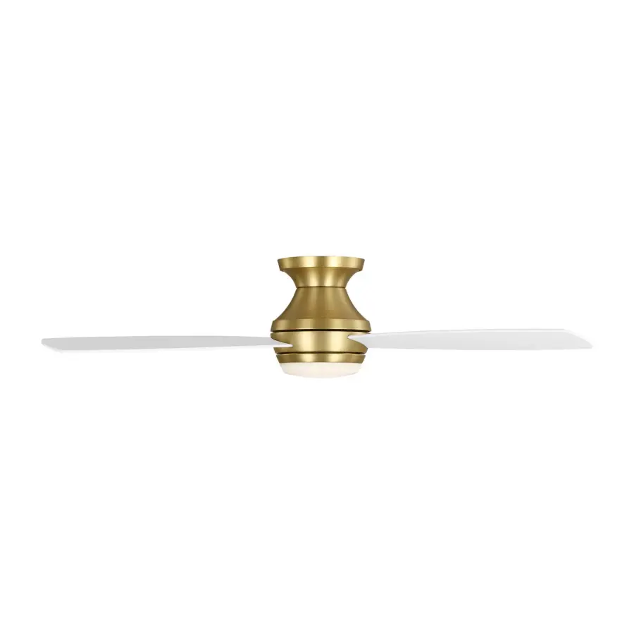 Ikon 52" Hugger LED Ceiling Fan in Burnished Brass