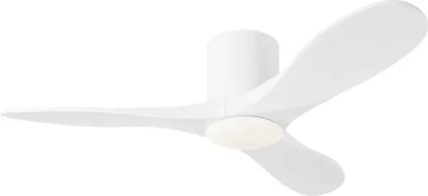 The Maverick Hugger combines modern minimalist design with smart functionality in a space-saving 44" profile. Ideal for bedrooms and offices with standard ceiling heights, this LED-integrated fan delivers efficient cooling without sacrificing style.
