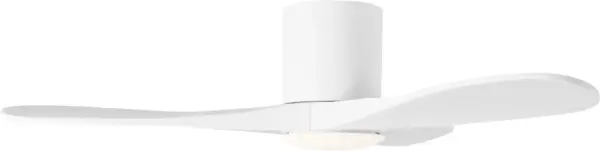 The Maverick Hugger combines modern minimalist design with smart functionality in a space-saving 44" profile. Ideal for bedrooms and offices with standard ceiling heights, this LED-integrated fan delivers efficient cooling without sacrificing style. - alternate view