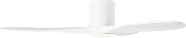 The Maverick Hugger combines modern minimalist design with powerful airflow in a space-saving profile. Ideal for rooms with lower ceilings, this 52" smart fan offers LED lighting and clean lines that complement contemporary interiors. - alternate view