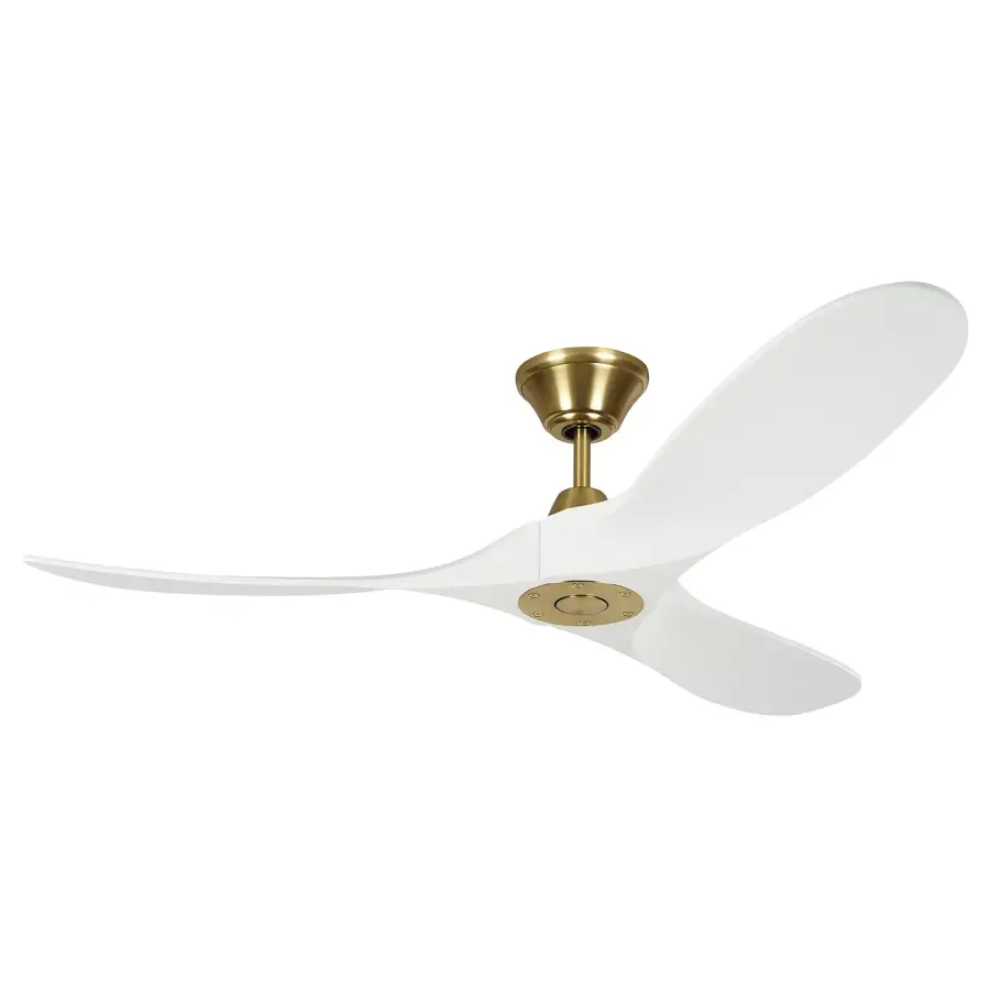 Maverick 52" Ceiling Fan in Matte White with Burnished Brass