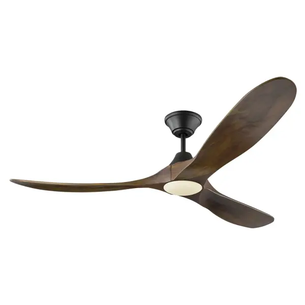 The Maverick 60" combines sleek modern design with exceptional performance. Its DC motor delivers 7680 CFM airflow while using only 34W, earning ENERGY STAR qualification. Hand-carved balsa wood blades and integrated LED lighting make it ideal for large spaces.