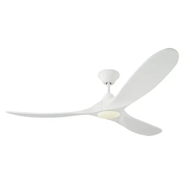 The Maverick 60" combines sleek modern design with exceptional performance. Its DC motor delivers 7680 CFM airflow while using only 34W, earning ENERGY STAR qualification. Hand-carved balsa wood blades and integrated LED lighting make this a standout choice for large spaces.