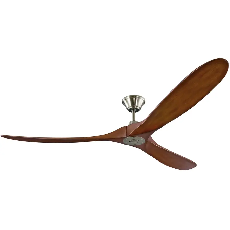 Maverick 70" Ceiling Fan in Brushed Steel with Koa Blades