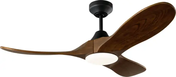 The Maverick Smart 44" combines hand-carved balsa wood blades with a whisper-quiet DC motor and integrated LED lighting. Damp-rated for versatility, it brings refined organic modern style to smaller rooms indoors or out. - alternate view