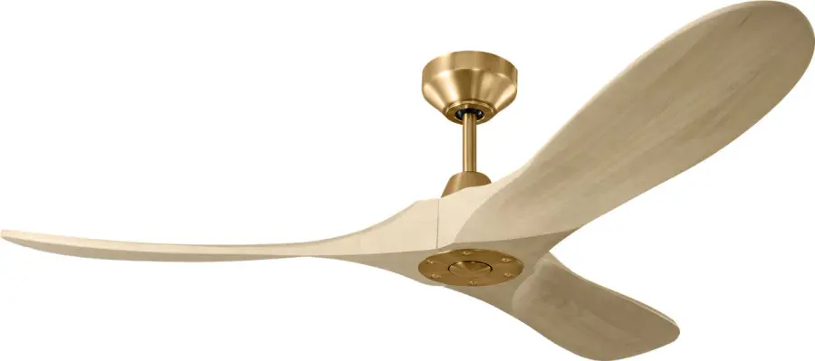 Maverick Smart 52" Ceiling Fan in Burnished Brass with Washed White Oak Blades - Image 1