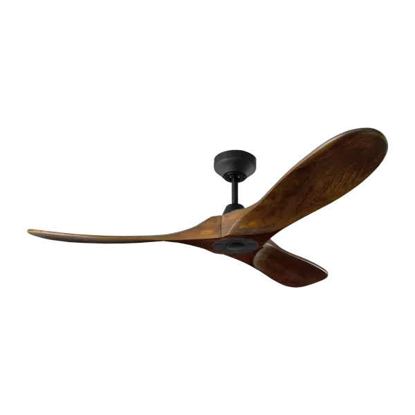 The Maverick Smart combines refined craftsmanship with advanced smart home integration. Its 52-inch span features contoured dark walnut blades and sleek matte black housing, delivering efficient airflow with modern elegance.