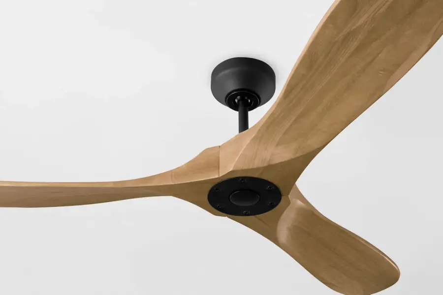 Maverick Smart 52" Ceiling Fan in Matte Black with Natural Honey Blades - Image 4