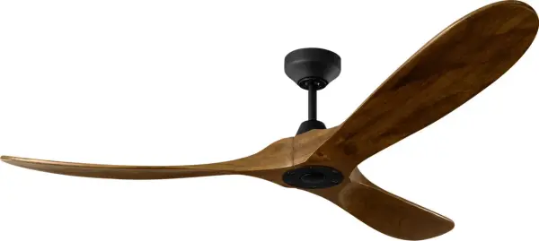 The Maverick Smart 60" combines impressive scale with refined aesthetics, featuring curved dark walnut blades and midnight black housing. Smart home integration via Alexa, Google Home, and SmartThings makes it ideal for tech-savvy homeowners seeking both style and convenience in larger spaces. - alternate view