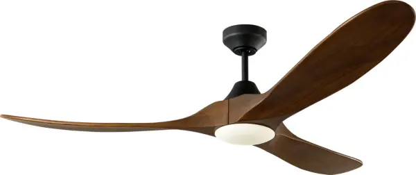 The Maverick Smart 60" combines artisanal craftsmanship with modern technology. Hand-carved balsa wood blades in dark walnut create organic visual interest, while the quiet DC motor delivers energy-efficient performance.