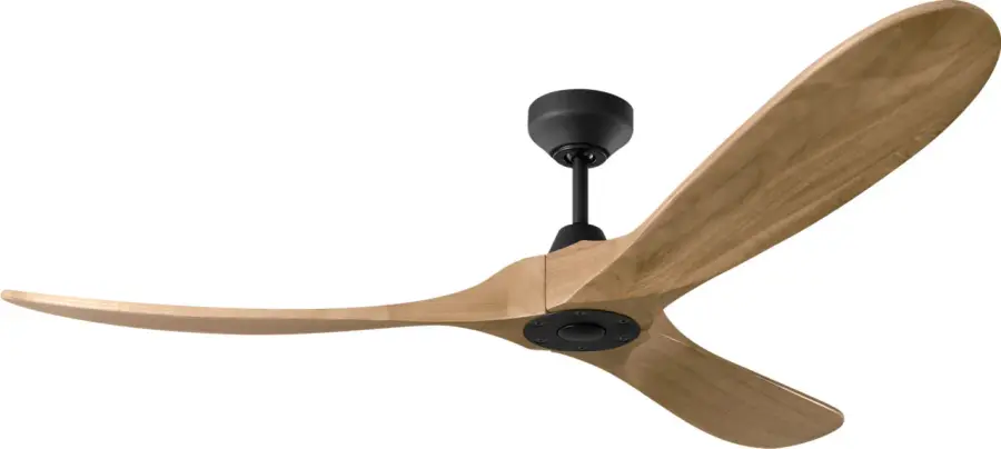 Maverick Smart 60" Ceiling Fan in Midnight Black with Natural Honey Blades - Image 1