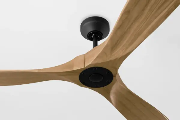 Maverick Smart 60" Ceiling Fan in Midnight Black with Natural Honey Blades - Image 4