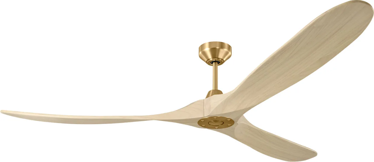 Maverick Smart 70" Ceiling Fan in Burnished Brass with Washed White Oak Blades