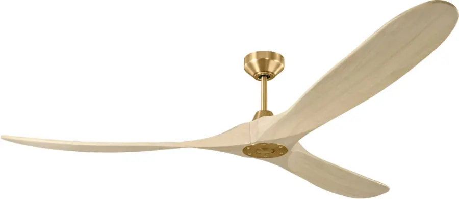 Maverick Smart 70" Ceiling Fan in Burnished Brass with Washed White Oak Blades - Image 1