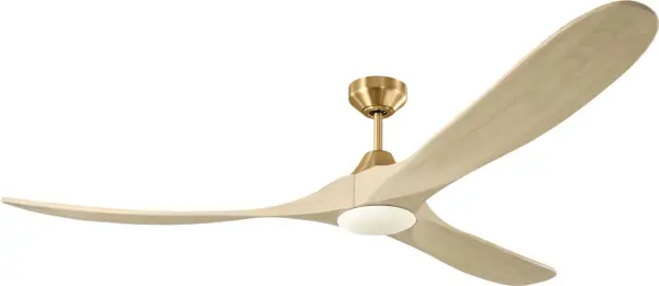 The Maverick Smart 70" combines impressive scale with artisanal craftsmanship. Hand-carved balsa wood blades and a quiet DC motor deliver both visual impact and energy efficiency for large indoor and outdoor spaces.