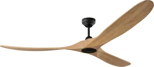 The Maverick Smart 70" combines impressive scale with refined organic design. Hand-carved balsa wood blades and a quiet DC motor deliver both visual impact and energy efficiency for large indoor and outdoor spaces.