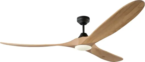 The Maverick Smart 70" combines impressive scale with refined organic design. Hand-carved balsa wood blades and a quiet DC motor deliver both visual impact and energy efficiency for large indoor and outdoor spaces.