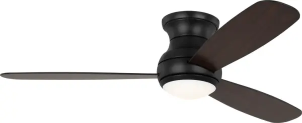 The Orbis 52" combines modern aesthetics with practical functionality. Its hugger mount design makes it ideal for spaces with limited ceiling height, while the integrated LED light kit and reversible walnut blades add versatility.