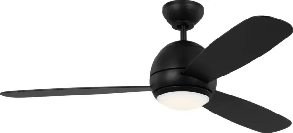 The Orbis combines modern aesthetics with practical functionality, featuring a sophisticated Midnight Black finish, reversible American Walnut blades, and energy-efficient integrated LED lighting for year-round comfort.