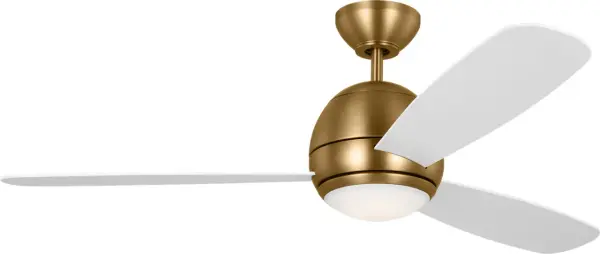 The Orbis combines contemporary design with practical functionality, featuring a sophisticated satin brass finish and energy-efficient LED lighting. Its 52-inch blade span makes it ideal for medium-sized rooms.
