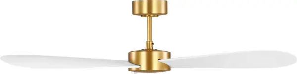 The Paddle Smart 52" by Barbara Barry combines nautical charm with modern technology. Rounded oar-shaped blades create a soft, sophisticated aesthetic while smart controls offer convenience. Damp-rated for versatility.