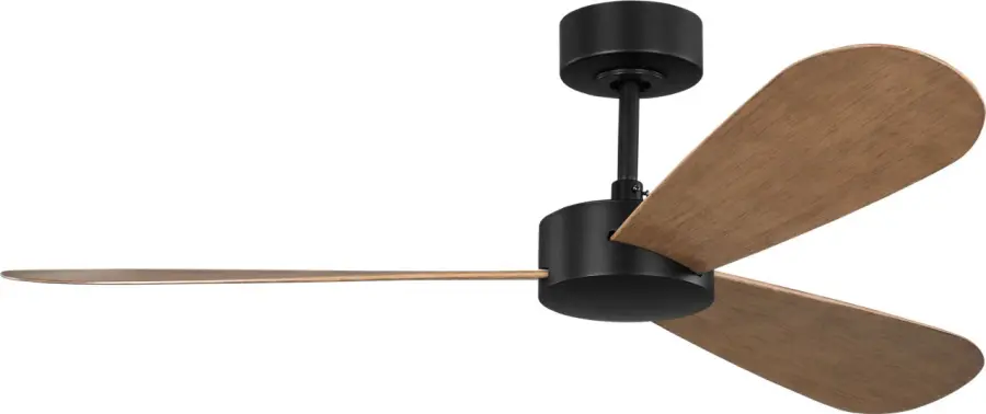 Paddle Smart 52" Ceiling Fan in Midnight Black with Oak Blades - Image 1
