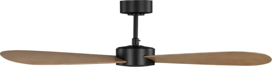 Paddle Smart 52" Ceiling Fan in Midnight Black with Oak Blades - Image 2