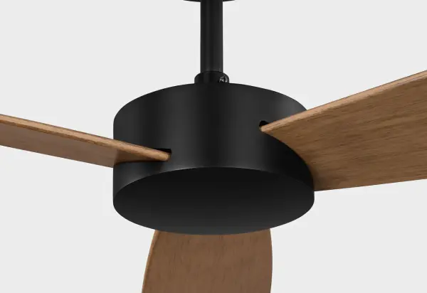 Paddle Smart 52" Ceiling Fan in Midnight Black with Oak Blades - Image 4